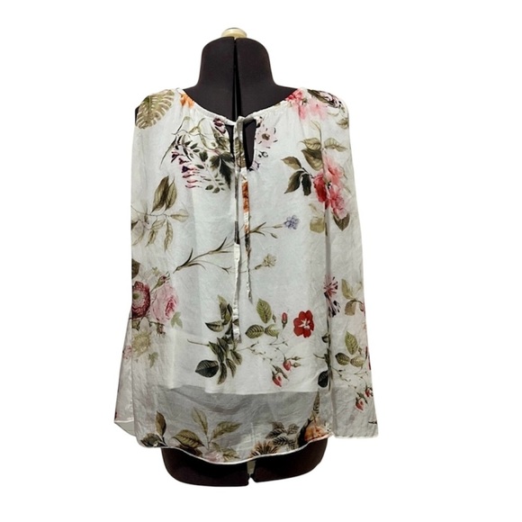 Belle France Silk Blend Double Layer Sleeveless Floral Tank Size S - Picture 5 of 7